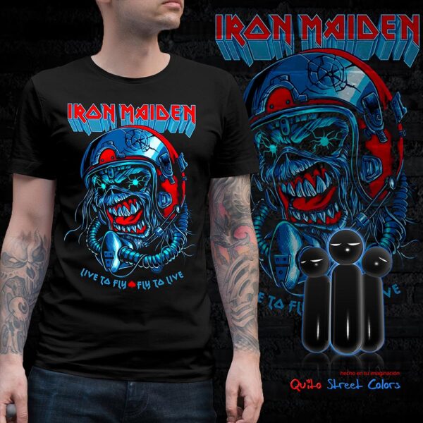 Camiseta Iron maiden Live to fly