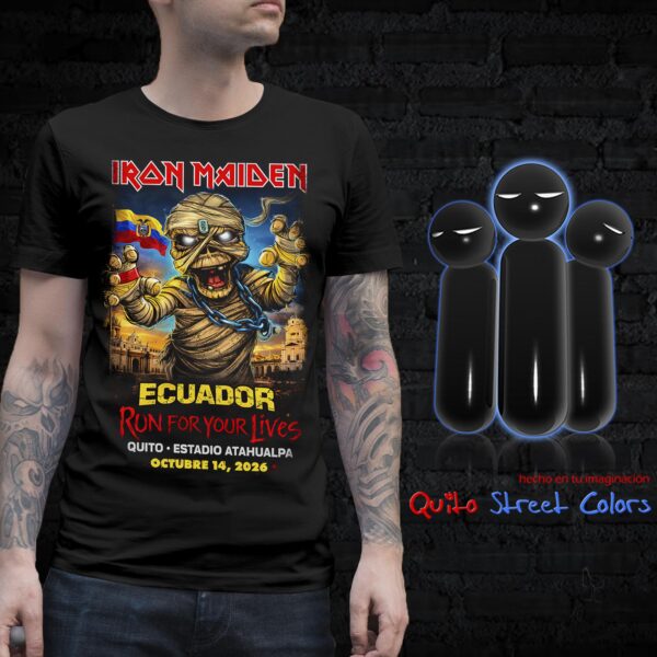Camiseta Iron maiden run for yours lives tour Ecuador
