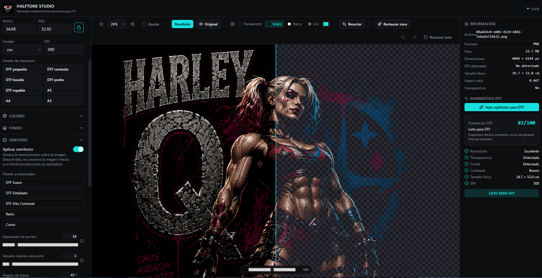 Halftone Studio – Semitonos profesionales para DTF